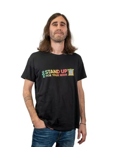 T-shirt negra Stand up homem