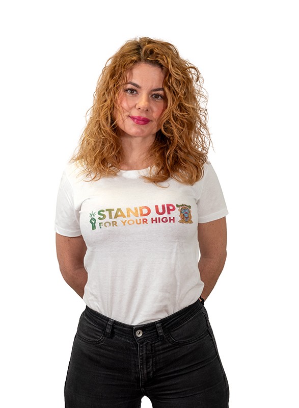 „Stand Up“ T-shirt für damen, weiß