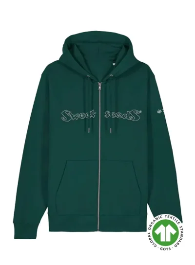 Zip-Up Hoodie Logo Letters, green