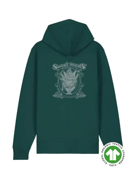 Felpa con cerniera verde Logo lettere