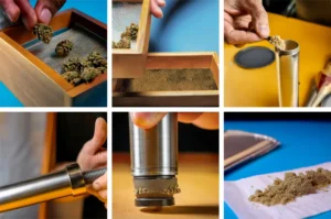 Dry sift en polvo y prensado.