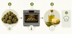 Descarboxilación para hacer aceites, comestibles y tinturas