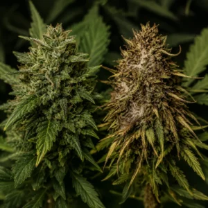 Botrytis en cogollo de marihuana