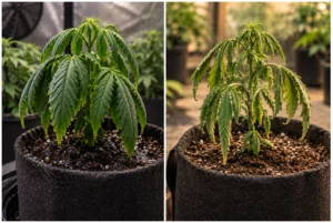 ¿Qué síntomas tiene una planta de marihuana con sobreriego?