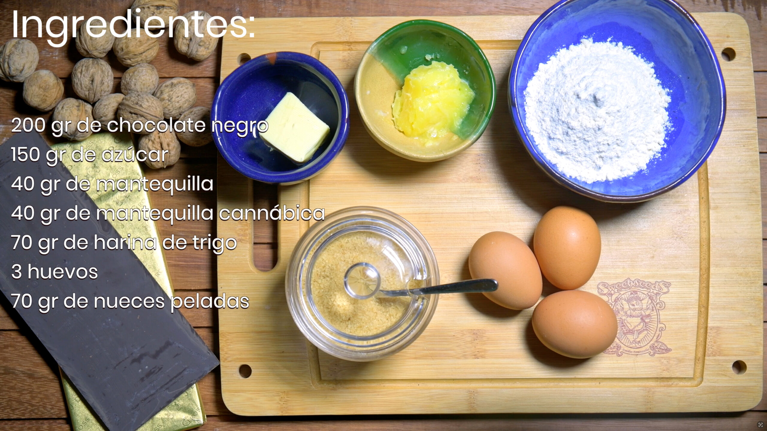Ingredientes para preparar tu auténtico brownie de marihuana